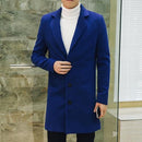 Men's Wool Long Sleeves Coat - Khaki Fashion Men Jacket-bao lan-S-JadeMoghul Inc.