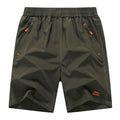 Mens Zip Pocket Shorts Loose Elastic Waist Summer Beach Boardshorts Gasp Casual Shorts Men Big Plus Size 6XL 7XL 8XL 9XL 10XL-Army Green Red Brand-XL-JadeMoghul Inc.