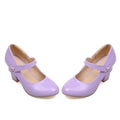 Meotina High Heels Women Mary Janes Party Shoes Pumps 2018 Spring White Shoes Thick High Heel Round Toe Shoes Ladies Blue Pink-Purple-6-JadeMoghul Inc.
