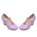 Meotina High Heels Women Mary Janes Party Shoes Pumps 2018 Spring White Shoes Thick High Heel Round Toe Shoes Ladies Blue Pink-Purple-6-JadeMoghul Inc.