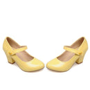 Meotina High Heels Women Mary Janes Party Shoes Pumps 2018 Spring White Shoes Thick High Heel Round Toe Shoes Ladies Blue Pink-Yellow-6-JadeMoghul Inc.