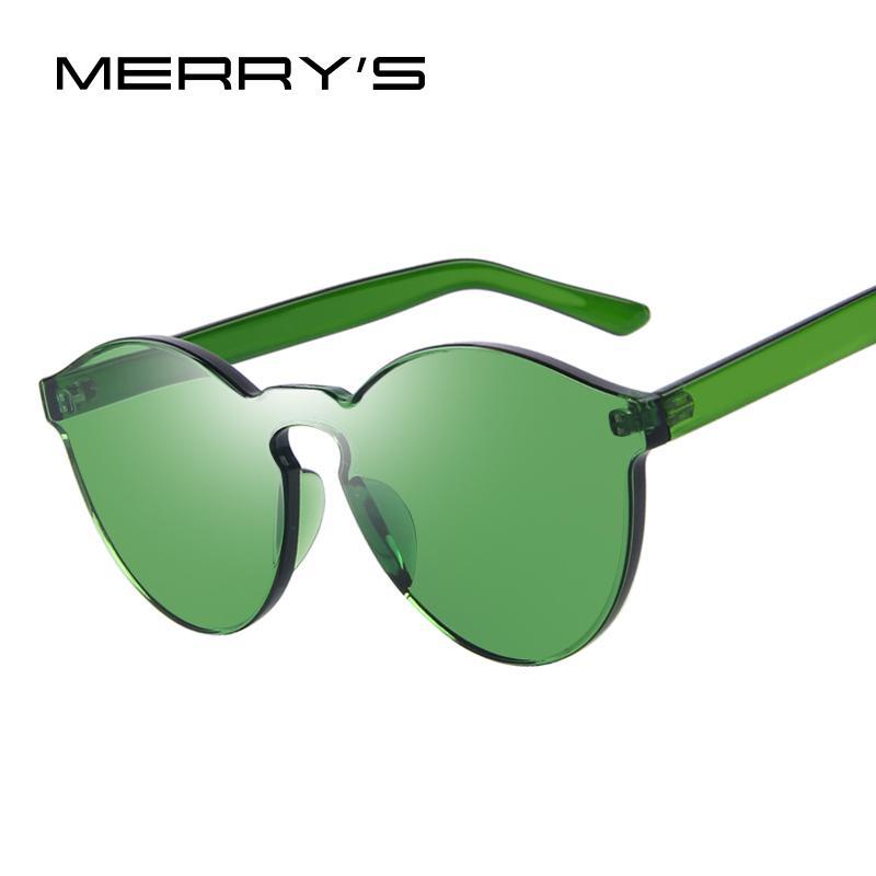MERRY'S Fashion Women Cat Eye Shades Luxury Sun glasses Integrated Eyewear Candy Color UV400-C01 Gray-JadeMoghul Inc.