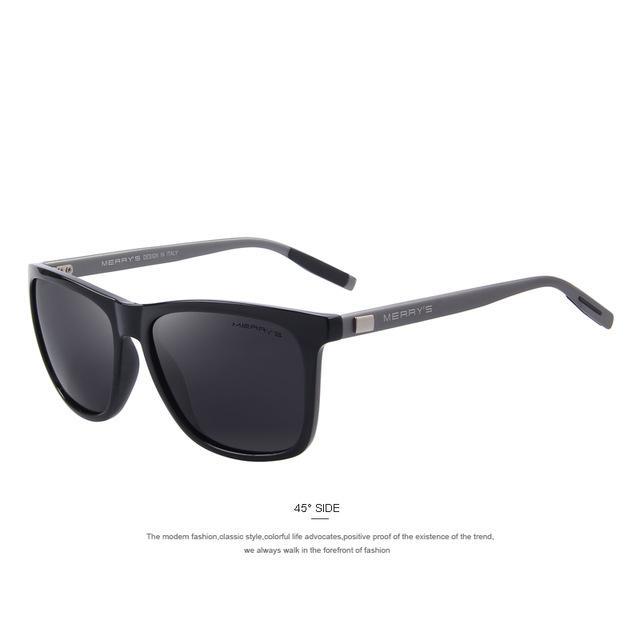 MERRY'S Unisex Retro Aluminum Sunglasses Polarized Lens Vintage Sun Glasses For Men/Women S'8286-C01 Black-JadeMoghul Inc.