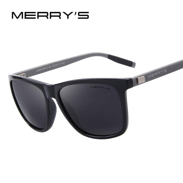 MERRY'S Unisex Retro Aluminum Sunglasses Polarized Lens Vintage Sun Glasses For Men/Women S'8286-C01 Black-JadeMoghul Inc.