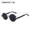 MERRY'S Vintage Women Steampunk Sunglasses Brand Design Round Sunglasses Oculos de sol UV400-C01 Black-JadeMoghul Inc.