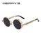 MERRY'S Vintage Women Steampunk Sunglasses Brand Design Round Sunglasses Oculos de sol UV400-C03 Gold Black-JadeMoghul Inc.
