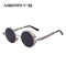 MERRY'S Vintage Women Steampunk Sunglasses Brand Design Round Sunglasses Oculos de sol UV400-C08 Silver Black-JadeMoghul Inc.