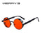 MERRY'S Vintage Women Steampunk Sunglasses Brand Design Round Sunglasses Oculos de sol UV400-C11 Black Red-JadeMoghul Inc.