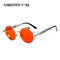 MERRY'S Vintage Women Steampunk Sunglasses Brand Design Round Sunglasses Oculos de sol UV400-C12 Silver Red-JadeMoghul Inc.