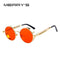 MERRY'S Vintage Women Steampunk Sunglasses Brand Design Round Sunglasses Oculos de sol UV400-C13 Gold Red-JadeMoghul Inc.