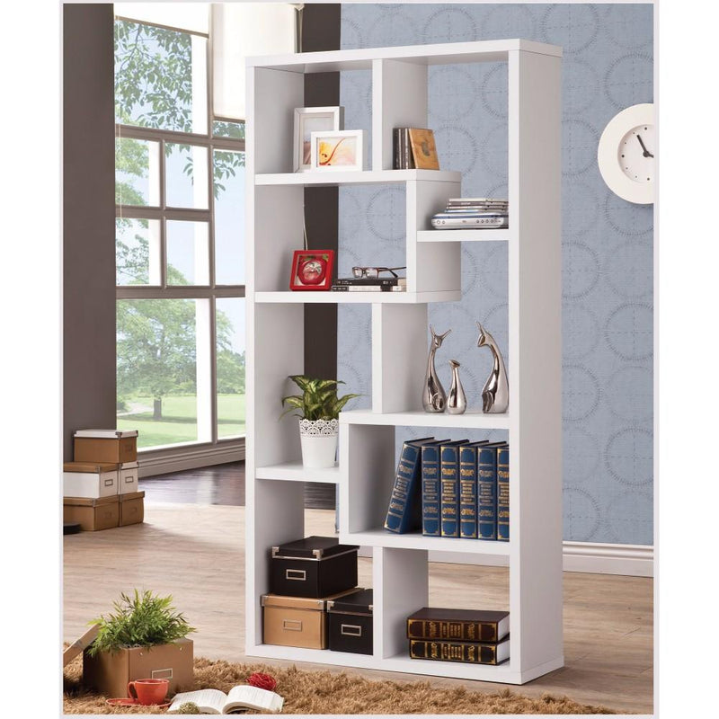 Mesmerizing Multiple Cubed Rectangular Bookcase, White-Book Cases-WHITE-PAPER VENEER-JadeMoghul Inc.