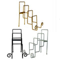 Metal 4Tier Iron Place Plate Stand, Black, Silver And Gold, Assortment Of 3