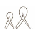 Metal Abstract decor Set of Two Metallic Finish Silver - Benzara-Decorative Accessories-Silver-JadeMoghul Inc.