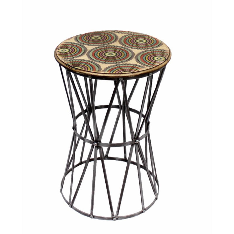 Metal Accent Table,Multicolor-Coffee Tables-Multicolor-Metal/Marble-JadeMoghul Inc.