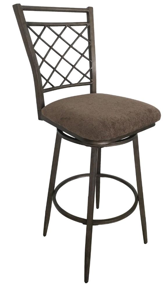 Metal Bar Chair with Swivel (Set-2), Brown-Armchairs and Accent Chairs-Brown-Fabric Metal PB Foam (CA)-JadeMoghul Inc.