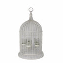 Metal Bird Cage Candle Holder, Off White-Candleholders-Off White-Metal-JadeMoghul Inc.