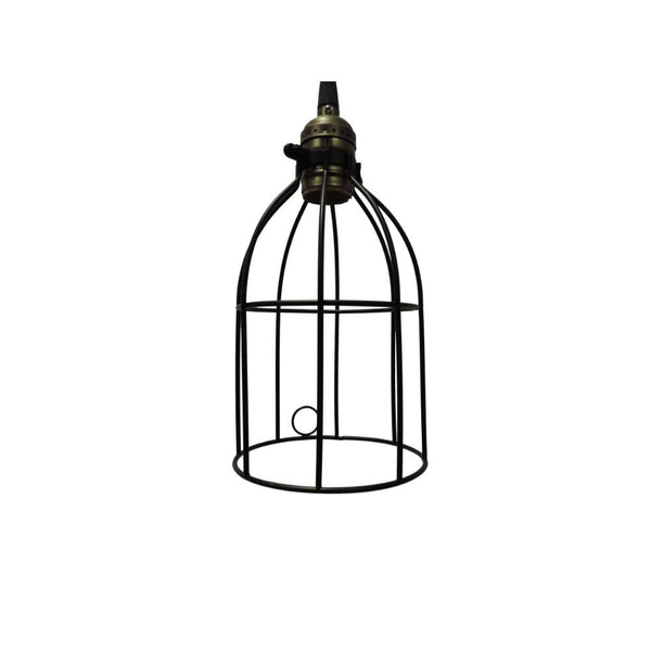 Metal Bird Cage Style Lampshade Chandelier Ceiling Pendant, Black-Lamp Shades-Black-Metal-JadeMoghul Inc.