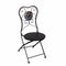 Metal Chair With Stones, Black-Armchairs and Accent Chairs-Black-Metal-JadeMoghul Inc.