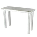 Metal Console Table With Marble Top, White and Clear-Console Tables-White-Marble Stone Metal Glass-JadeMoghul Inc.