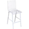 Metal Counter Height Chair with Acrylic Seat and Back, Set of 2,Clear and Silver-Bar Chairs-Clear and Silver-Metal and Acrylic-JadeMoghul Inc.