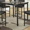 Metal Counter Height Table With Faux Marble Top, Black-Dining Tables-Black-Faux Marble Metal-JadeMoghul Inc.