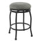 Metal Counter Stool with Swivelling Fabric Padded Seat, Gray and Black-Bar Stools & Tables-Gray-Metal and Fabric-JadeMoghul Inc.
