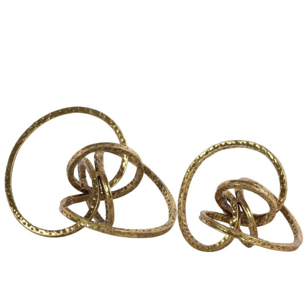 Metal Curl Abstract Tabletop Sculpture, Gold, Set of 2-Sculptures-Gold-Metal-JadeMoghul Inc.