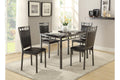 Metal Dinette Pack with Bi Cast Vinyl Upholstered Four Chairs, Gray and Brown, Pack of Five-Dining Chairs-Gray and Brown-Metal Faux Marble and Bi-cast Vinyl-JadeMoghul Inc.