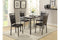 Metal Dinette Pack with Bi Cast Vinyl Upholstered Four Chairs, Gray and Brown, Pack of Five-Dining Chairs-Gray and Brown-Metal Faux Marble and Bi-cast Vinyl-JadeMoghul Inc.