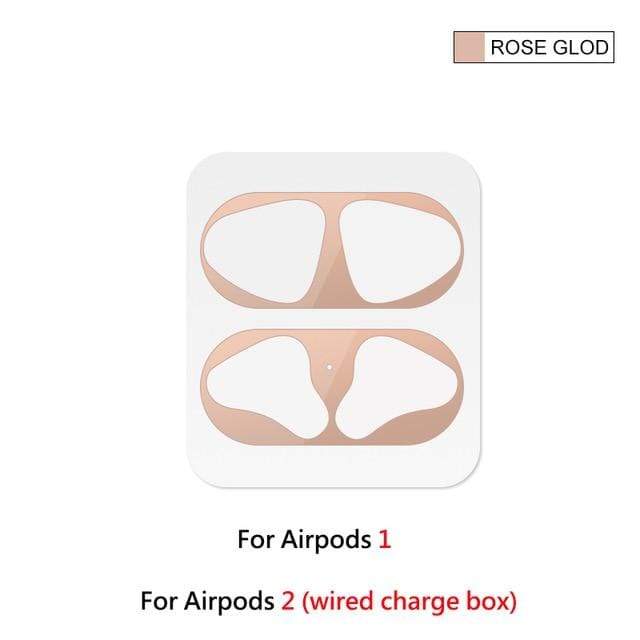 Metal Dust Guard Sticker for Airpods 1 2 Skin Protective Sticker for Apple AirPods 1 Earphone Charging Box Case Cover Shell Skin AExp