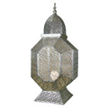 Metal Electric Lantern UL Approved-Candleholders-Silver-Metal-JadeMoghul Inc.