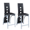 Metal & Faux Leather High Chair With Eyelet Design, Black, Set of 2-High Chairs and Booster Seats-Black-Faux Leather Metal Mdf Color: Black-JadeMoghul Inc.