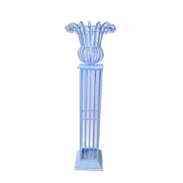 Metal Floral Stand, Blue-Decorative Objects and Figurines-Blue-Metal-JadeMoghul Inc.