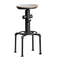 Metal Frame Bar Stool With Wooden Seat In Black And Natural Brown, Set Of 2-Bar Stools-Black And Brown-Metal and Wood-JadeMoghul Inc.