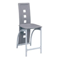 Metal Frame High Chair, Gray & White, Set of 2-High Chairs and Booster Seats-White & Gray-Matel Frame Grey Faux Leather-JadeMoghul Inc.