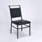 Metal Frame Leather Upholstered Armless Chair, Black-Accent Chairs-Black-Metal and Leather-JadeMoghul Inc.