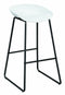 Metal Framed Bar Stools with Scooped Plastic Seat, White and Black, Set of Two-Bar Stools & Tables-White-Metal and Plastic-JadeMoghul Inc.