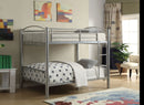 Metal Full/Full Bunk Bed, Silver