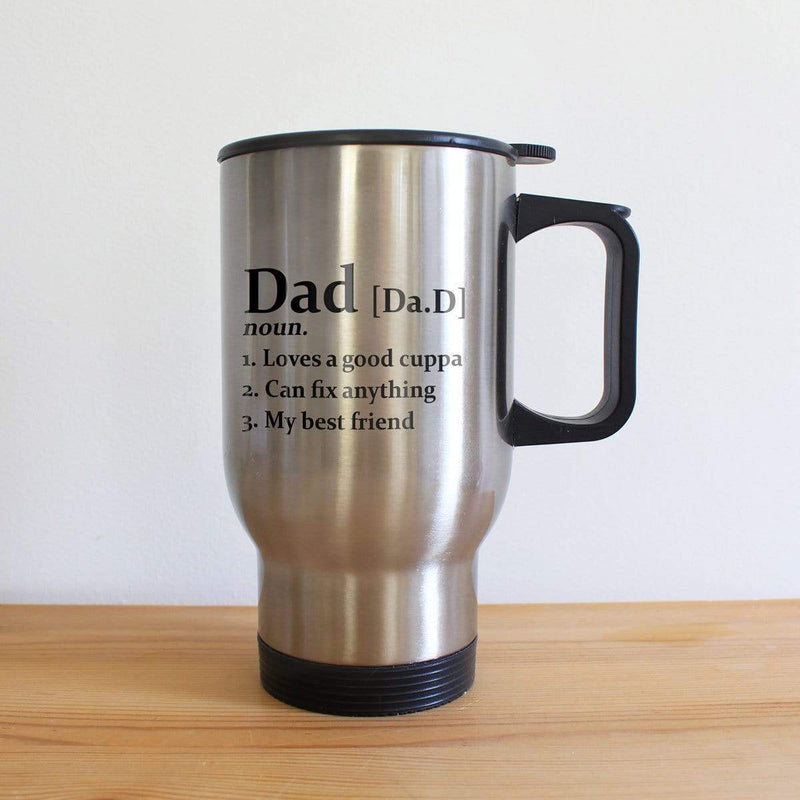 Custom Mugs Definition of Dad Silver Travel Mug