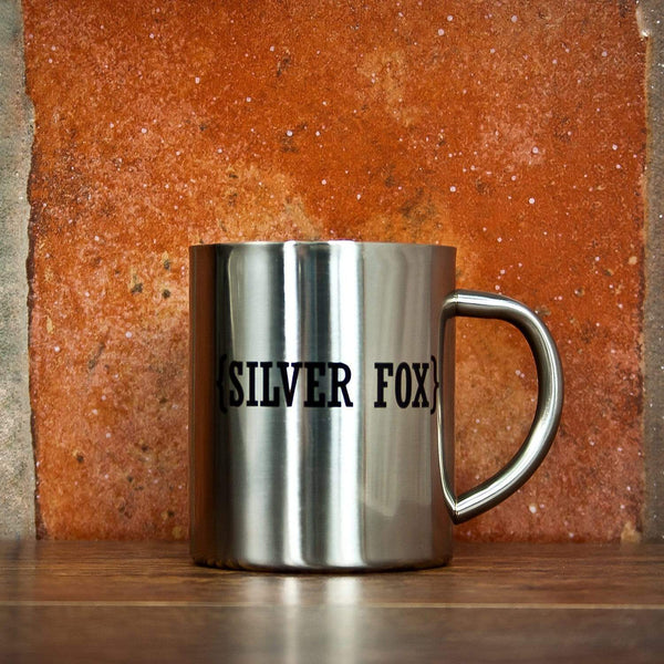 Metal Gifts & Accessories Open Personalisation with Swirl Brackets Silver Outdoor Mug Treat Gifts