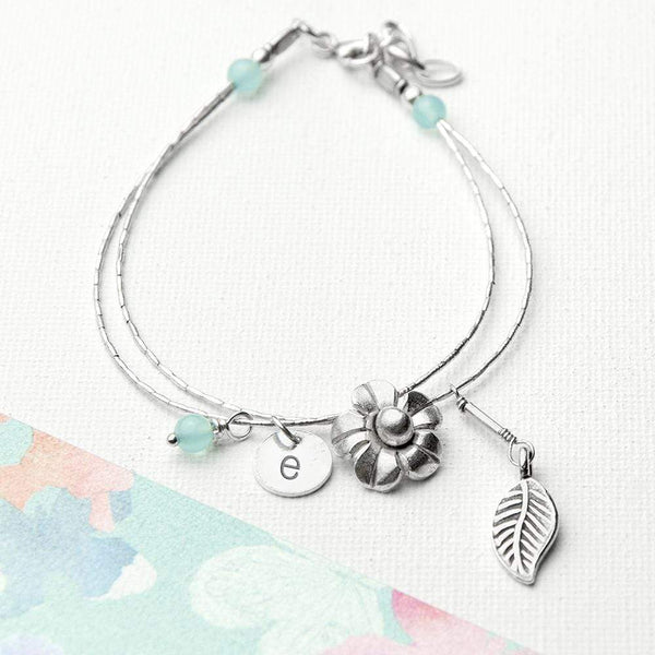 Metal Gifts & Accessories Personalised Forget Me Not Friendship Bracelet With Blue Topaz Stones Treat Gifts