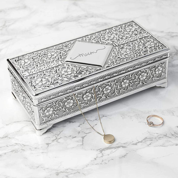 Metal Gifts & Accessories Personalised Gifts Silver Trinket Box Treat Gifts