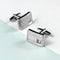 Metal Gifts & Accessories Personalized Gift Ideas Brushed Silver Cufflinks With Crystal Treat Gifts