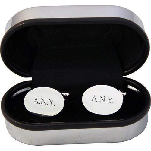 Metal Gifts & Accessories Personalized Gift Ideas Oval Silver Plated Cufflinks Treat Gifts