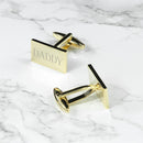 Metal Gifts & Accessories Personalized Gift Ideas Rectangle Gold Plated Cufflinks Treat Gifts