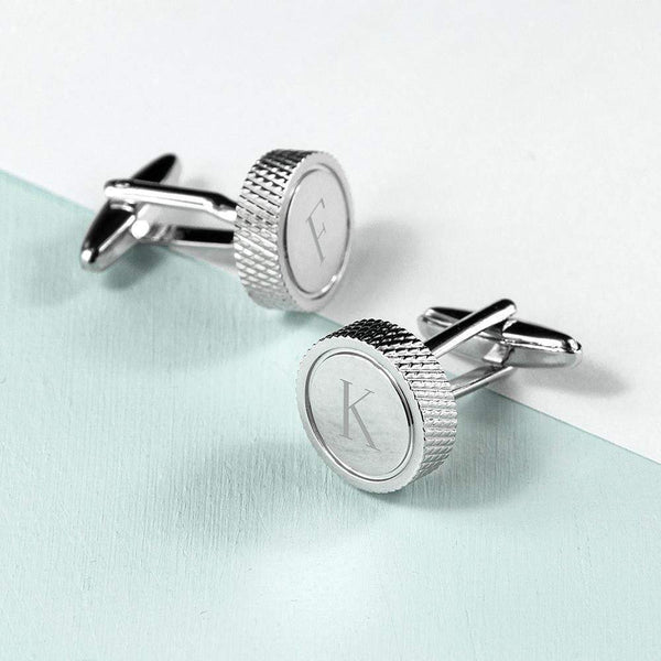 Metal Gifts & Accessories Personalized Gift Ideas Round Rhodium Plated Cufflinks Treat Gifts