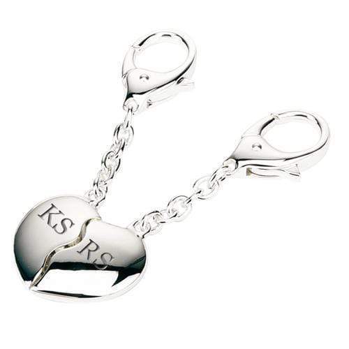 Metal Gifts & Accessories Personalized Gift Ideas Silver Plated Joining Hearts Keyrings Treat Gifts