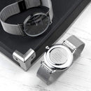 Metal Gifts & Accessories Personalized Gifts For Him Metallic Silver Watch With Black Face Treat Gifts
