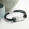 Metal Gifts & Accessories Personalized Gifts For Him Statement Leather Bracelet In Navy Treat Gifts