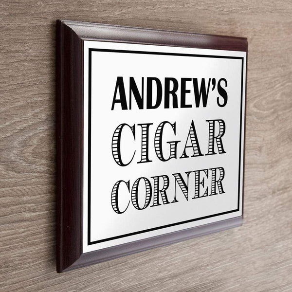 Metal Gifts & Accessories Personalized Plaques Art Deco Cigar Corner Plaque Treat Gifts